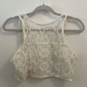 Lover and Friends white lace crop top